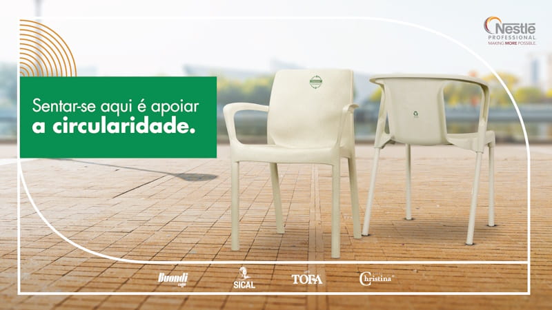 Nestlé Professional® cria cadeiras de esplanada com borras e cápsulas de café recicladas